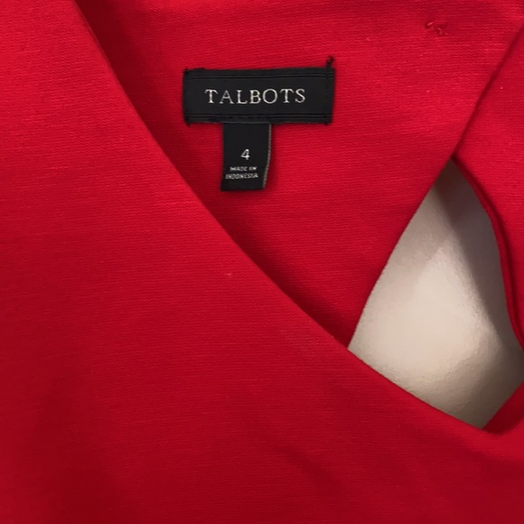 TALBOTS Red Sleeveless Fitted Dress 4 - Picture 4 of 16